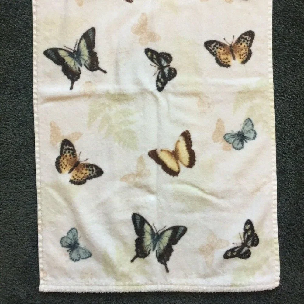 Croft & Barrow Eden Park Butterfly Hand Towel 100% Cotton 16